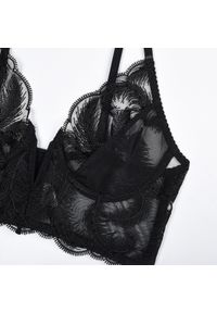 Intica - Komplet bielizny z haftowanego tiulu na specjalne okazje Namsoon. Kolor: czarny. Materiał: tiul. Wzór: haft #3