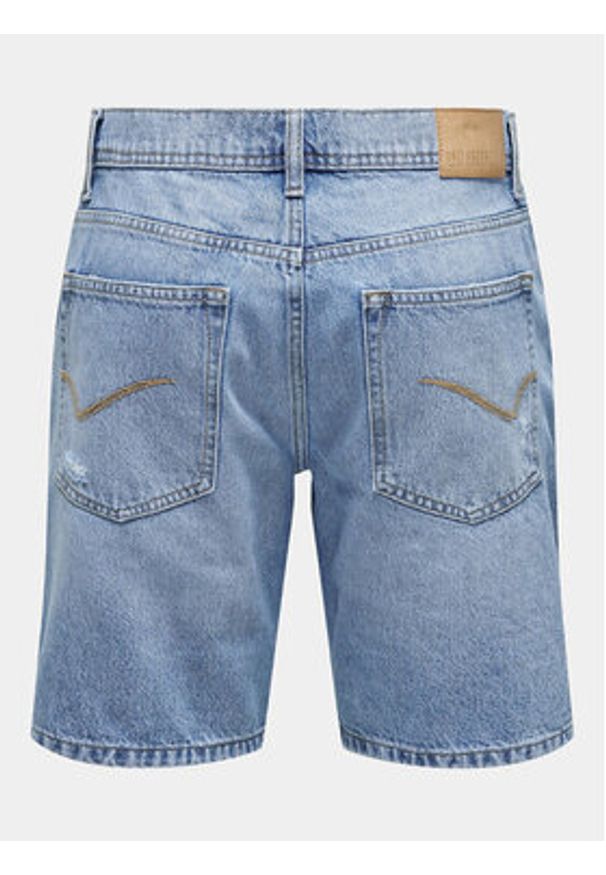 Only & Sons Szorty jeansowe Edge 22029647 Niebieski Straight Fit. Kolor: niebieski. Materiał: bawełna