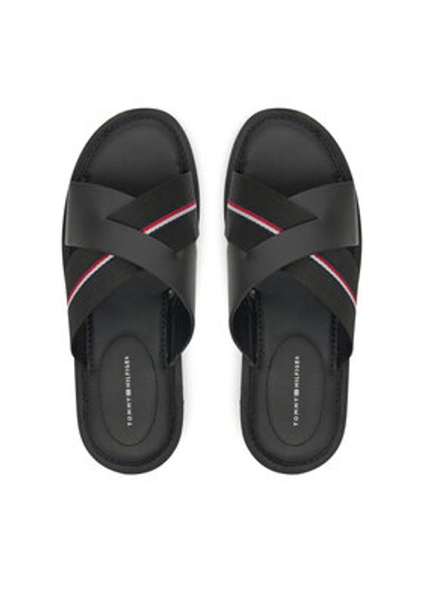 TOMMY HILFIGER - Tommy Hilfiger Klapki FM0FM05415 Czarny. Kolor: czarny. Materiał: skóra