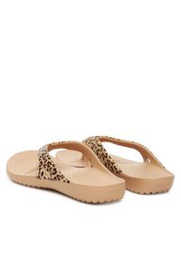 Crocs Japonki KADEE II LEOPARD FLIP W 206398-98R Beżowy. Kolor: beżowy #10