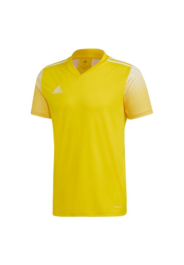 Adidas - Koszulka piłkarska męska adidas Regista 20 Jersey. Kolor: biały, żółty, wielokolorowy. Materiał: jersey. Sport: fitness, piłka nożna