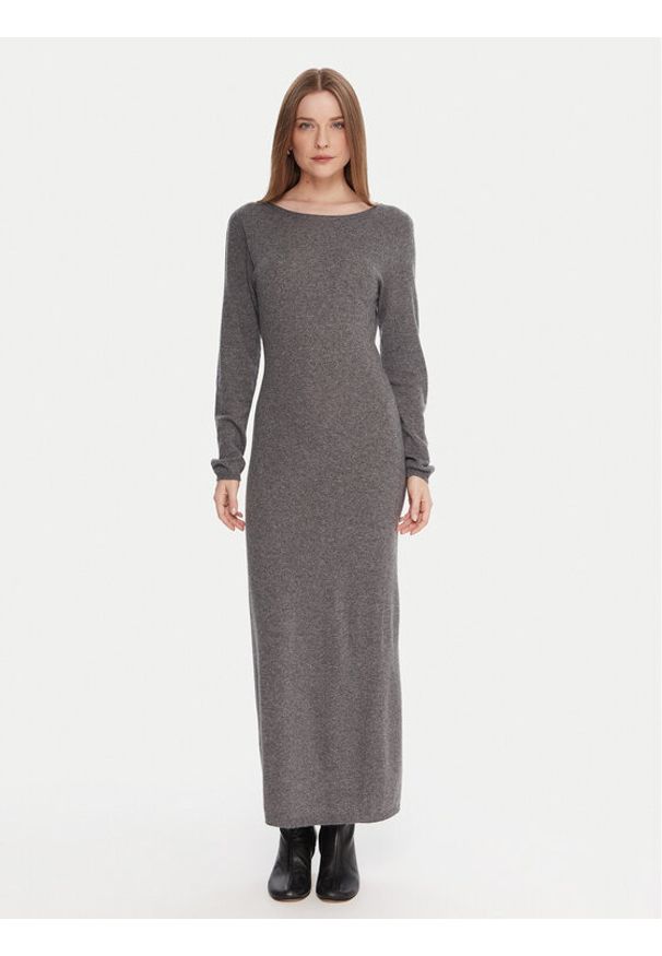 Kontatto Sukienka dzianinowa 3M0964C Szary Slim Fit. Kolor: szary. Materiał: syntetyk, wiskoza