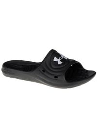 Klapki męskie Under Armour Locker IV SL. Zapięcie: bez zapięcia. Kolor: czarny, wielokolorowy, biały. Materiał: syntetyk, materiał. Szerokość cholewki: normalna. Sport: pływanie, turystyka piesza #1