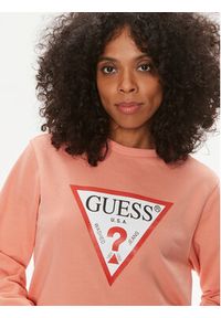 Guess Bluza W2YQ16 KBA10 Koralowy Regular Fit. Kolor: pomarańczowy. Materiał: bawełna