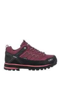 Damskie buty trekkingowe górskie ze skóry zamszowej VIBRAM CMP MOON LOW. Kolor: czerwony, wielokolorowy, czarny. Materiał: zamsz, skóra. Styl: sportowy