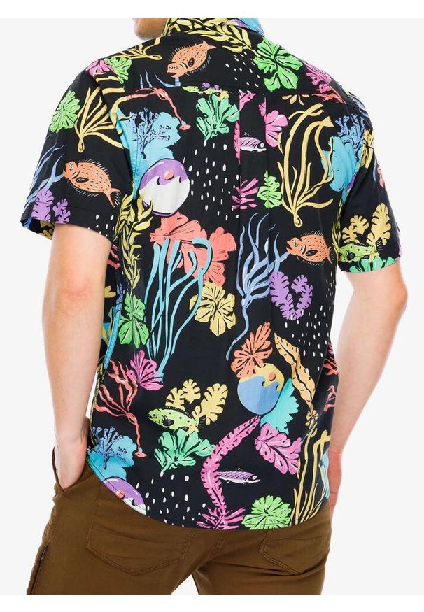 KAVU - Koszula turystyczna męska Kavu Festaruski. Kolor: czarny