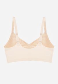 Born2be - Beżowy Biustonosz z Usztywnianymi Miseczkami i Transparentną Wstawką Zeriga. Kolor: beżowy. Wzór: gładki #3