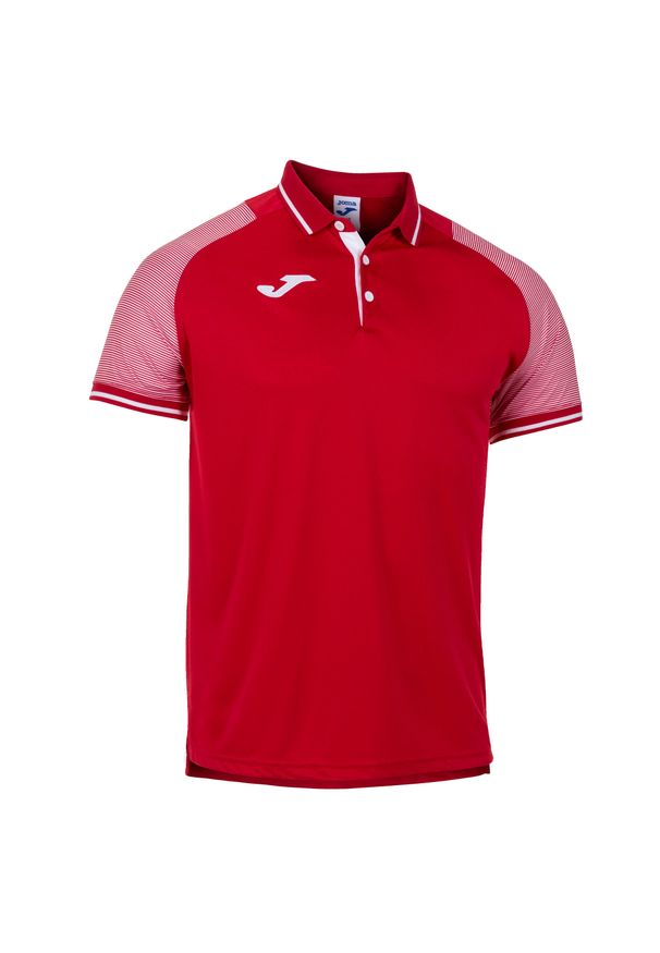 Koszulka polo do tenisa męska Joma Essential II. Typ kołnierza: polo. Kolor: biały, wielokolorowy, czerwony. Sport: tenis