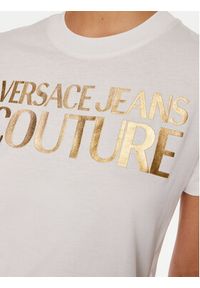 Versace Jeans Couture T-Shirt 77HAHT01 CJ00T Biały Regular Fit. Kolor: biały. Materiał: bawełna