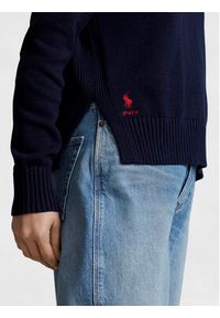 Polo Ralph Lauren Sweter Cn Po 211898583004 Granatowy Regular Fit. Typ kołnierza: polo. Kolor: niebieski. Materiał: bawełna