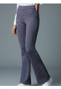 Sinsay - Wzorzyste spodnie flare - niebieski. Kolor: niebieski