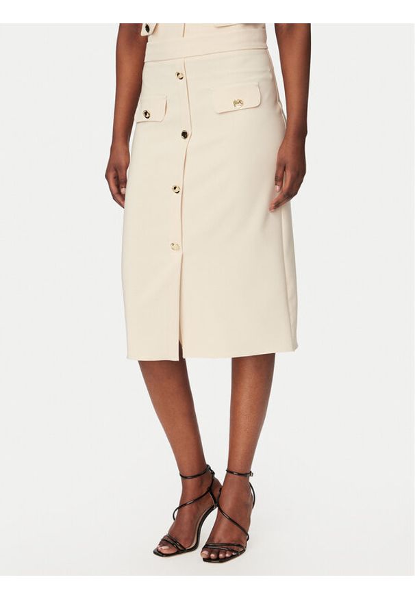 Rinascimento Spódnica ołówkowa CFC0128271003 Beżowy Slim Fit. Kolor: beżowy. Materiał: syntetyk
