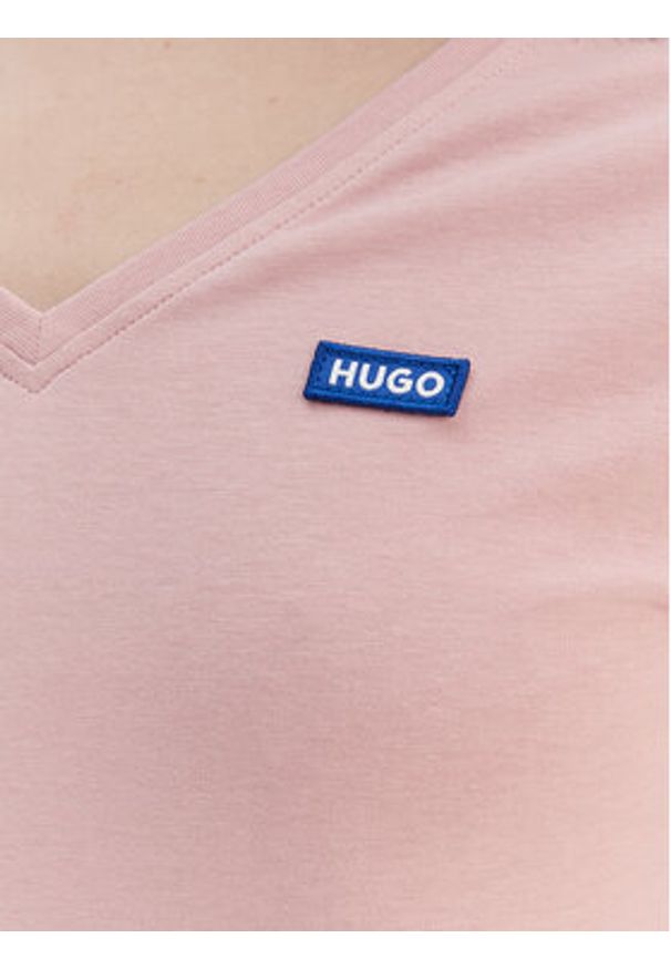 Hugo - HUGO T-Shirt Classic 50513667 Różowy Slim Fit. Kolor: różowy. Materiał: bawełna