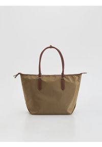 Reserved - Tkaninowa torebka shopper - beżowy. Kolor: beżowy. Wzór: gładki #1