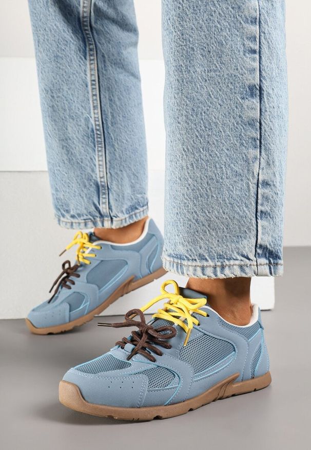 Born2be - Niebieskie Sneakersy z Dwoma Parami Sznurówek Silfita. Okazja: na co dzień, na spacer. Kolor: niebieski. Sport: turystyka piesza