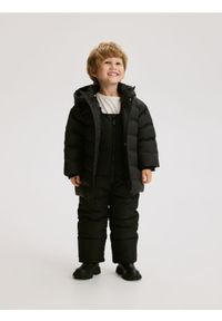 Reserved - Ogrodniczki z ociepleniem - czarny. Kolor: czarny. Materiał: tkanina #1