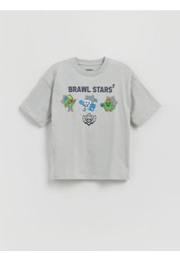 Reserved - T-shirt Brawl Stars - jasnoszary. Kolor: szary. Materiał: dzianina, bawełna