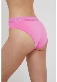 Calvin Klein Underwear Figi kolor różowy z bawełny. Kolor: różowy. Materiał: bawełna. Wzór: gładki
