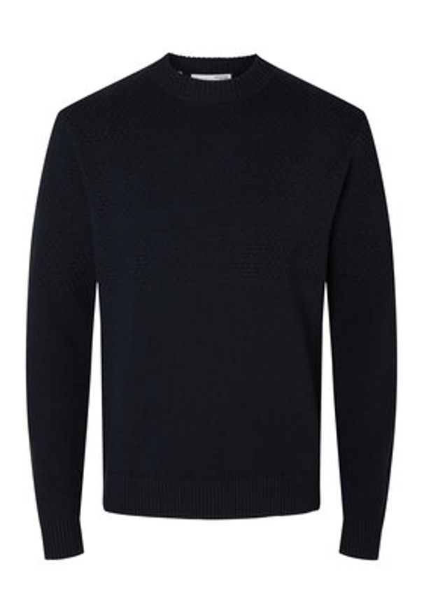Selected Homme Sweter 16090155 Granatowy Regular Fit. Kolor: niebieski. Materiał: wełna