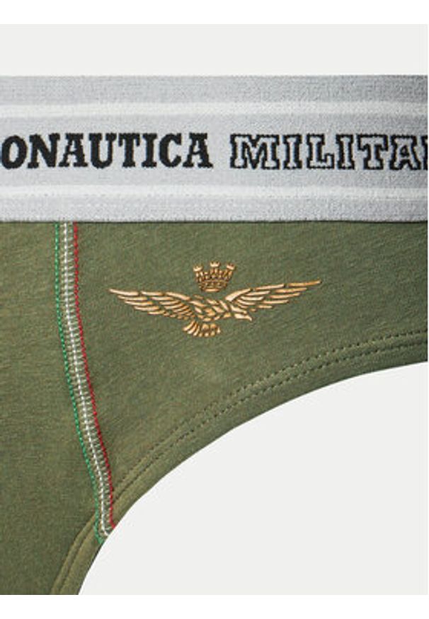 Aeronautica Militare Komplet 2 par slipów AM1USL002 Khaki. Kolor: brązowy. Materiał: bawełna