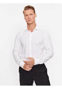 Hugo Koszula Koey 50500217 Biały Slim Fit. Kolor: biały. Materiał: bawełna