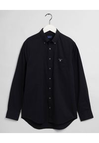 GANT - Czarna koszula z logo. Okazja: na co dzień. Kolor: czarny. Materiał: jeans, bawełna. Długość rękawa: długi rękaw. Długość: długie. Styl: klasyczny, casual, elegancki #5