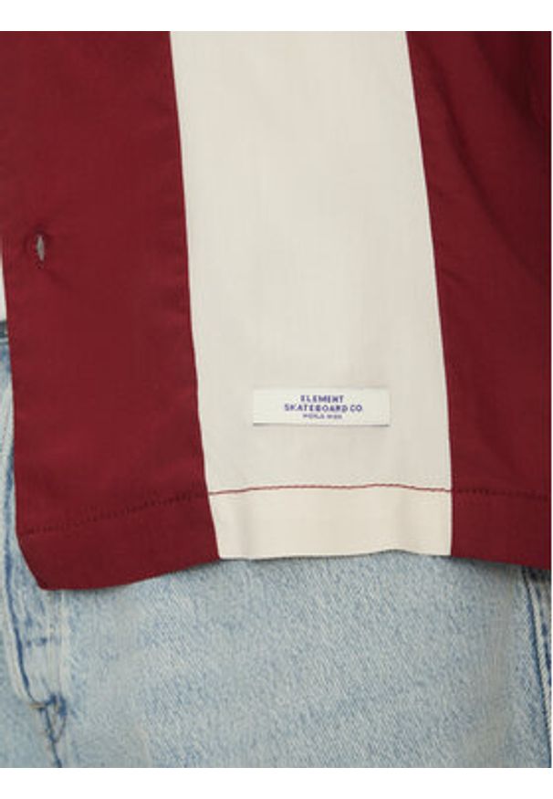 Element Koszula Bowling ELYWT00170 Bordowy Regular Fit. Kolor: czerwony. Materiał: wiskoza