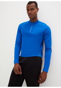 bonprix - Shirt sportowy funkcyjny, długi rękaw. Kolor: niebieski. Materiał: materiał. Długość rękawa: długi rękaw. Długość: długie. Styl: sportowy