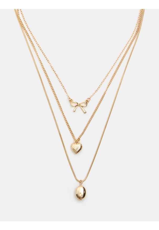 Sinsay - Naszyjnik z zawieszką 3 pack - złoty. Materiał: złote. Kolor: złoty