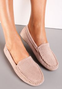 Renee - Jasnoróżowe Mokasyny Ianthochis. Zapięcie: bez zapięcia. Kolor: różowy. Materiał: skóra. Wzór: haft #1