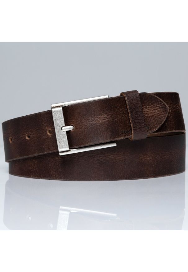 Tom Tailor - TOM TAILOR PASEK SKÓRZANY SOPO-TT294 0690 40mm Ledergürtel RO. Materiał: skóra. Wzór: paski. Styl: klasyczny