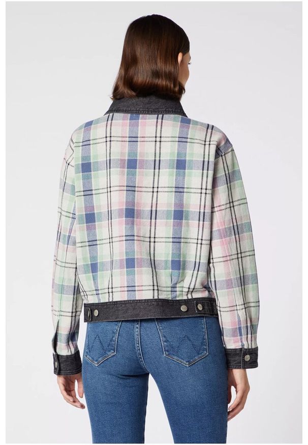 Wrangler - WRANGLER CHECK N DNM JKT DAMSKA KURTKA PRZEJŚCIOWA PARISIAN BLUE W4Q28TX96 112129192