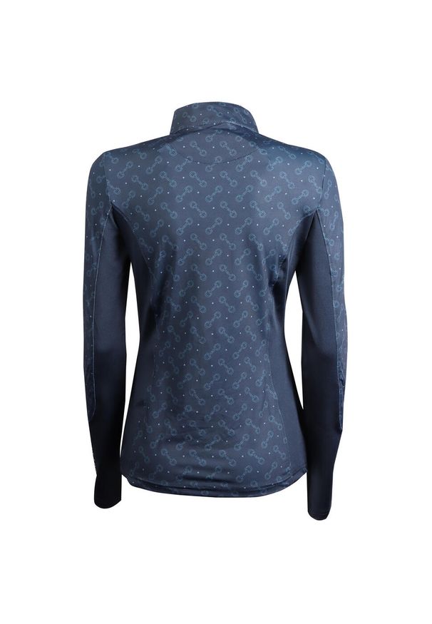 HARRYS HORSE - Damska koszulka do jazdy konnej Harry's Horse Just Ride Retro. Kolor: niebieski. Długość rękawa: długi rękaw. Styl: retro