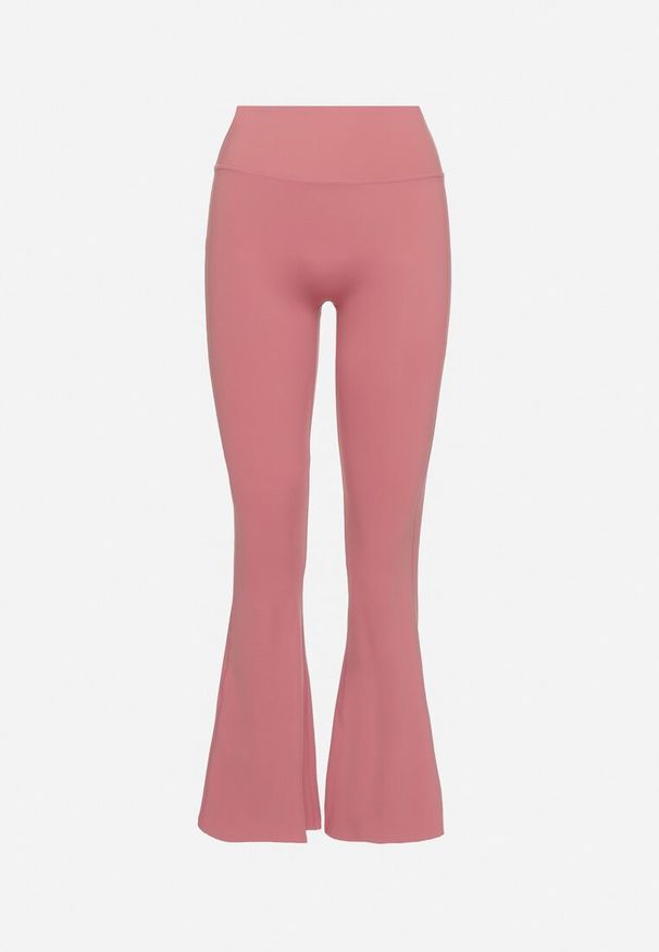 Born2be - Ciemnoróżowe Legginsy o Kroju Dzwonów z Wysokim Stanem Koritea. Okazja: na co dzień. Stan: podwyższony. Kolor: różowy. Styl: casual, klasyczny