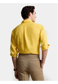 Polo Ralph Lauren Koszula 710829443030 Żółty Slim Fit. Typ kołnierza: polo. Kolor: żółty. Materiał: len