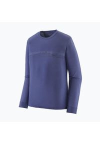 Longsleeve męski Patagonia Cap Cool Merino Blend Graphic. Typ kołnierza: polo. Kolor: fioletowy. Materiał: wełna. Długość rękawa: długi rękaw