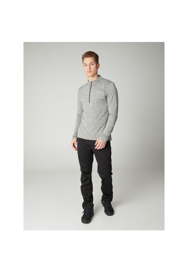 Koszulka z zamkiem błyskawicznym 1/4 Protest Prtstrayed. Kolor: szary. Sport: turystyka piesza