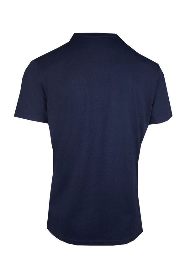 T-Shirt (Koszulka) Męska - Pako Jeans - Granatowa, Niewielki Nadruk. Okazja: na co dzień. Kolor: niebieski. Materiał: bawełna. Wzór: nadruk. Styl: casual