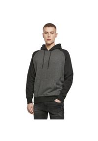 BUILD YOUR BRAND - Męska Raglanowa Bluza Z Kapturem. Typ kołnierza: kaptur. Kolor: wielokolorowy, szary, brązowy. Długość rękawa: raglanowy rękaw