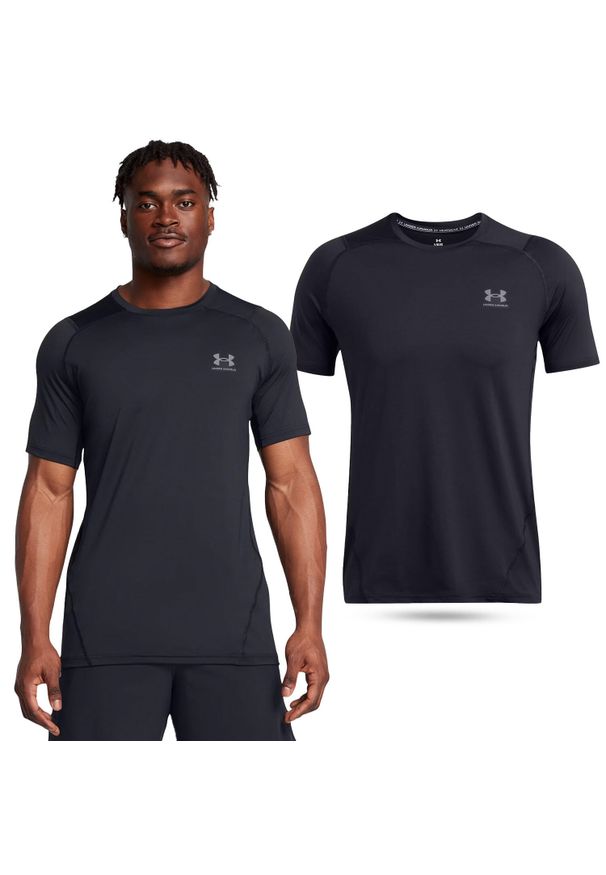 Koszulka fitness męska Under Armour t-shirt sportowy z krótkim rękawem. Kolor: czarny. Długość rękawa: krótki rękaw. Długość: krótkie. Sport: fitness