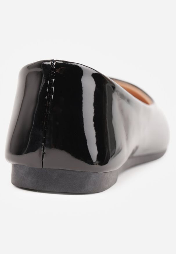 Born2be - Czarne Balerinki Phalymes. Nosek buta: okrągły. Kolor: czarny. Materiał: lakier. Szerokość cholewki: normalna. Wzór: kwiaty, gładki. Styl: klasyczny, elegancki