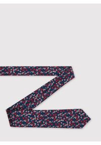 Pako Lorente - Granatowy krawat męski w czerwono-srebrne kwiaty P22SF-KX-025-X-0. Kolor: czerwony, srebrny, niebieski, wielokolorowy. Materiał: poliester. Wzór: kwiaty #2
