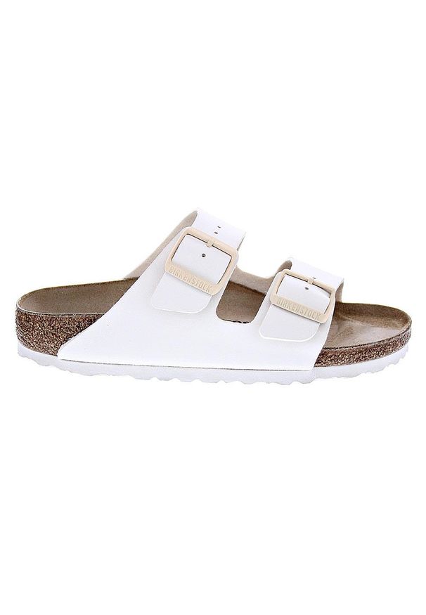 Klapki damskie Birkenstock Arizona. Kolor: beżowy, biały, wielokolorowy. Materiał: zamsz