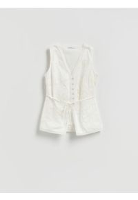 Reserved - Bawełniana kamizelka - biały. Kolor: biały. Materiał: bawełna #1