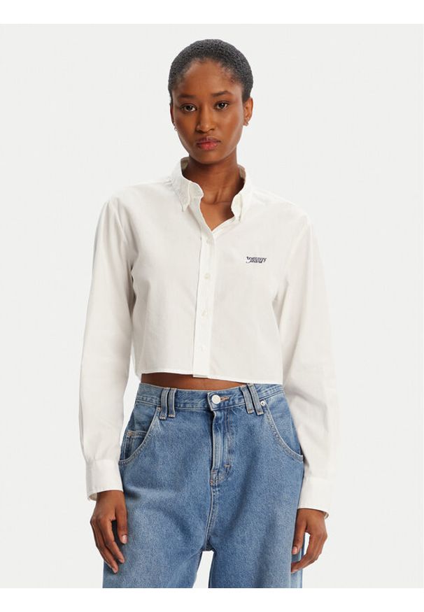 Tommy Jeans Koszula DW0DW21400 Biały Relaxed Fit. Kolor: biały. Materiał: bawełna
