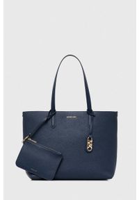 MICHAEL Michael Kors torebka skórzana dwustronna kolor granatowy. Kolor: niebieski. Materiał: skórzane. Rodzaj torebki: na ramię