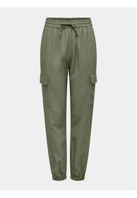 only - ONLY Spodnie dresowe Caro 15310987 Zielony Cargo Fit. Kolor: zielony. Materiał: len #3