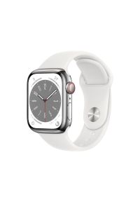 APPLE - Smartwatch Apple Watch 8 GPS + Cellular 41mm Silver Stainless Steel Sport Biały (MNJ53WB/A). Rodzaj zegarka: smartwatch. Kolor: biały. Styl: sportowy #1