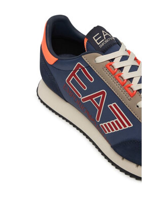 EA7 Emporio Armani Sneakersy 7X000541 AF18609 MZ579 Granatowy. Kolor: niebieski. Materiał: skóra