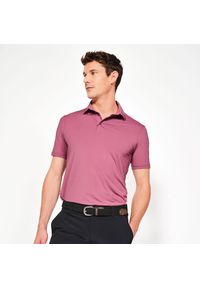 INESIS - Koszulka polo do golfa z krótkim rękawem męska Inesis WW900. Typ kołnierza: golf, polo. Kolor: fioletowy. Materiał: materiał, poliamid, elastan. Długość rękawa: krótki rękaw. Długość: krótkie